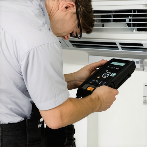 Technician inspecting a mini-split HVAC unit for reliable repairs